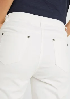 bonprix Bekleidung·Kleider^Slim Fit 7/8-Hose, High Waist weiß