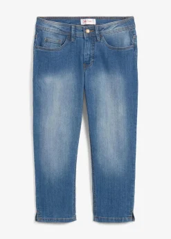 bonprix Bekleidung·Shirts & Tops|Jeans^Slim Fit Jeans Mid Waist, cropped blau used