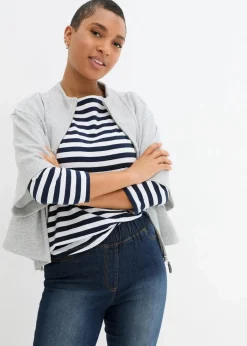 bonprix Bekleidung·Shirts & Tops|Jeans^Slim Fit Jeans, Mid Waist, Baumwolle dunkelblau denim