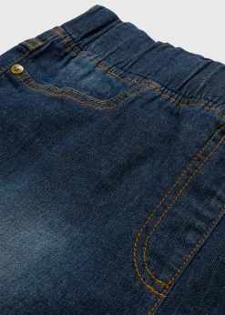 bonprix Bekleidung·Shirts & Tops|Jeans^Slim Fit Jeans, Mid Waist, Baumwolle dunkelblau denim