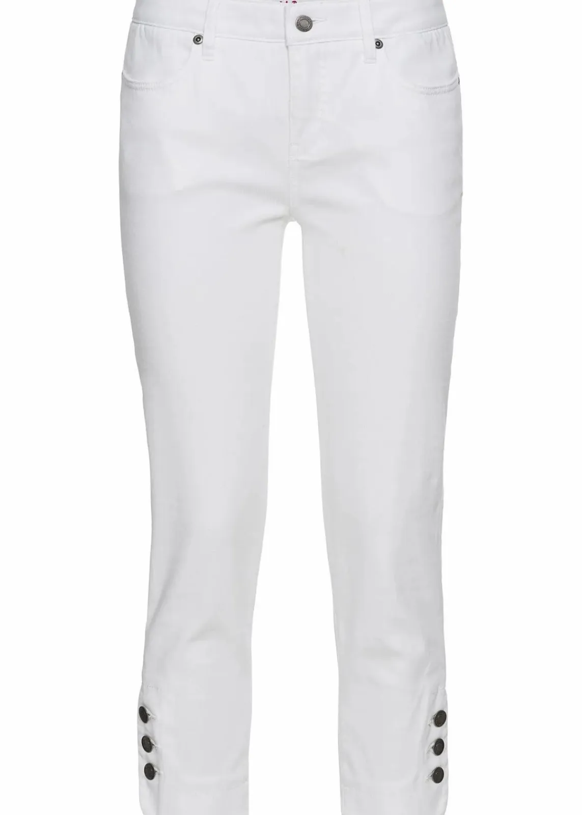 bonprix Bekleidung·Shirts & Tops|Jeans^Slim Fit Jeans Mid Waist, cropped weiss twill