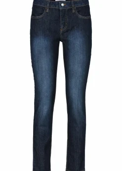 bonprix Bekleidung·Shirts & Tops|Jeans^Slim Fit Jeans Mid Waist, cropped dunkelblau used