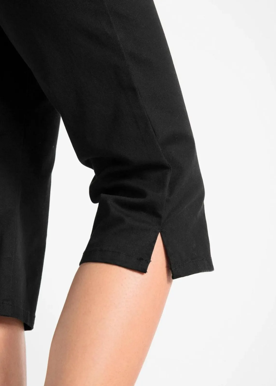 bonprix Bekleidung·Kleider|Hosen^Slim Fit Jeans, Mid Waist, cropped schwarz