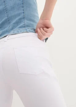 bonprix Jeans|Bekleidung·Shirts & Tops^Slim Fit Jeans Mid Waist, cropped weiß twill