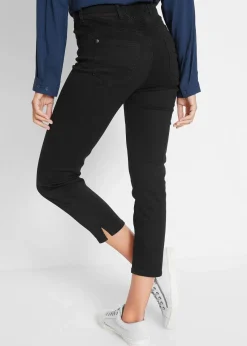 bonprix Bekleidung·Shirts & Tops|Jeans^Slim Fit Jeans, Mid Waist, Bequembund schwarz denim
