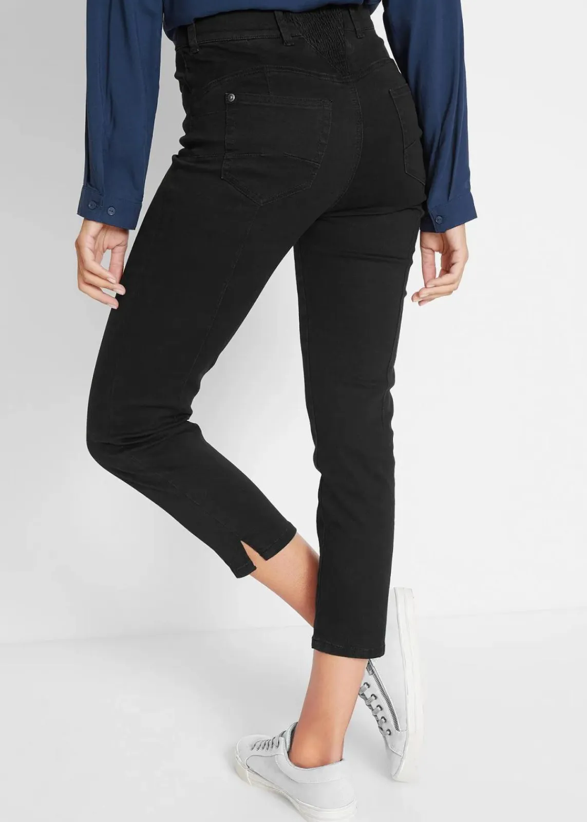 bonprix Bekleidung·Shirts & Tops|Jeans^Slim Fit Jeans, Mid Waist, Bequembund schwarz denim