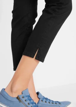 bonprix Bekleidung·Shirts & Tops|Jeans^Slim Fit Jeans, Mid Waist, Bequembund schwarz denim