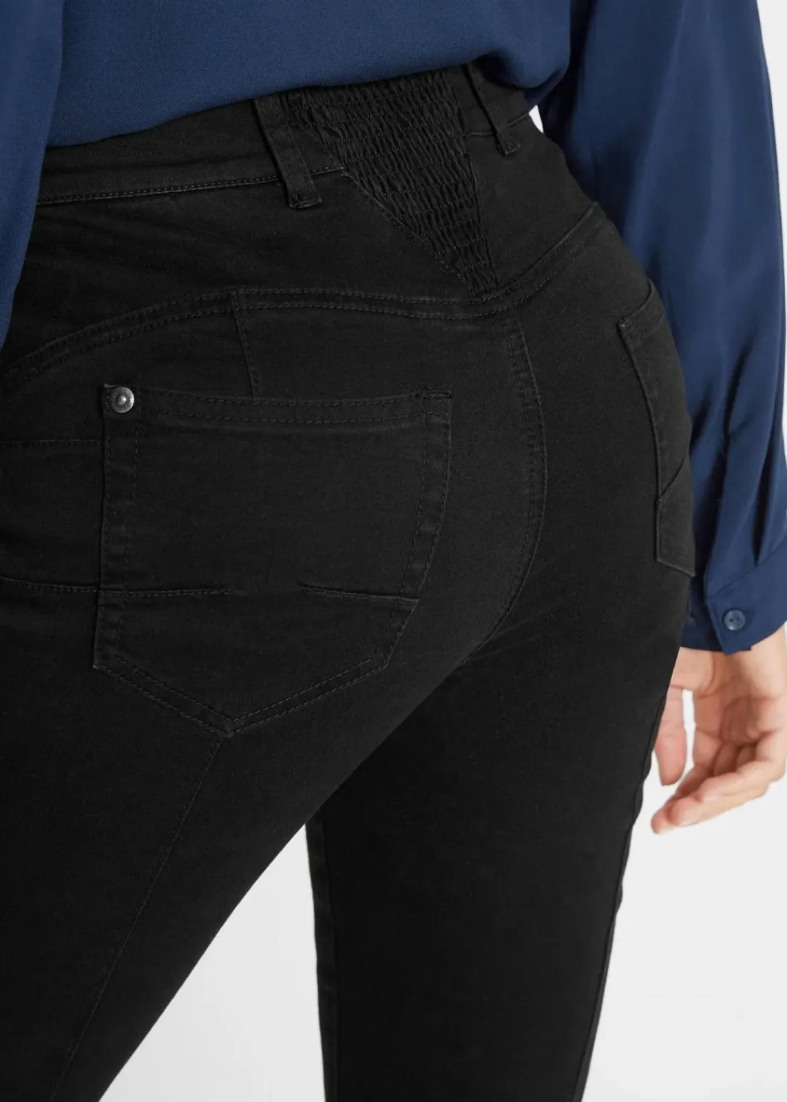 bonprix Bekleidung·Shirts & Tops|Jeans^Slim Fit Jeans, Mid Waist, Bequembund schwarz denim