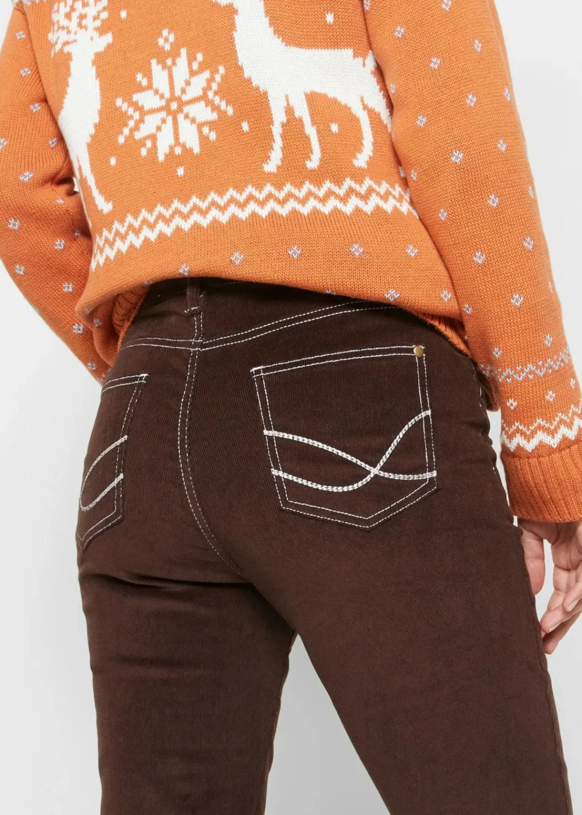 bonprix Bekleidung·Kleider|Hosen^Slim Fit Stretch-Cordhose dunkelbraun used