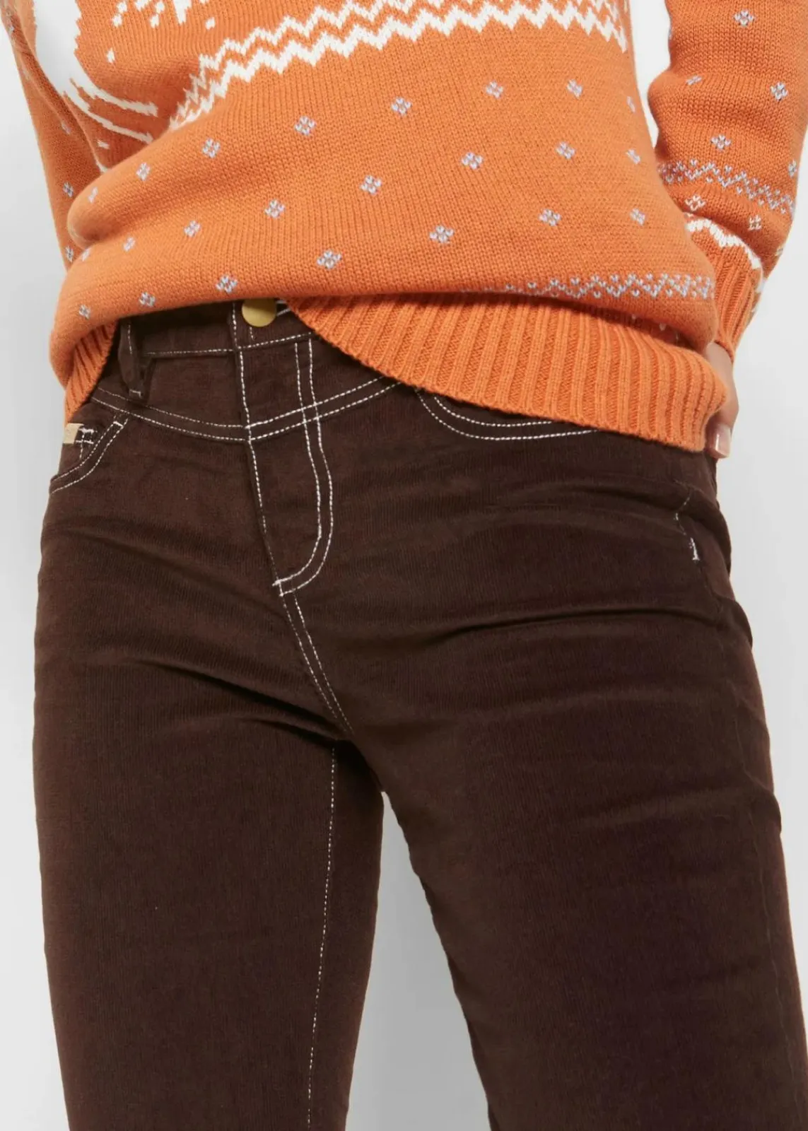 bonprix Bekleidung·Kleider|Hosen^Slim Fit Stretch-Cordhose dunkelbraun used