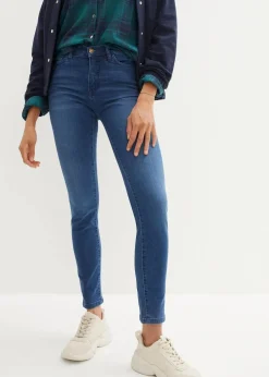 bonprix Bekleidung·Shirts & Tops|Jeans^Slim Jeans High Waist, Shaping blau used