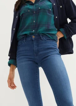 bonprix Bekleidung·Shirts & Tops|Jeans^Slim Jeans High Waist, Shaping blau used