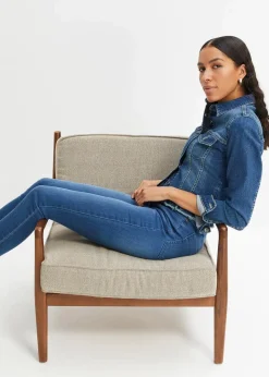 bonprix Bekleidung·Shirts & Tops|Jeans^Slim Jeans High Waist, Shaping blau used