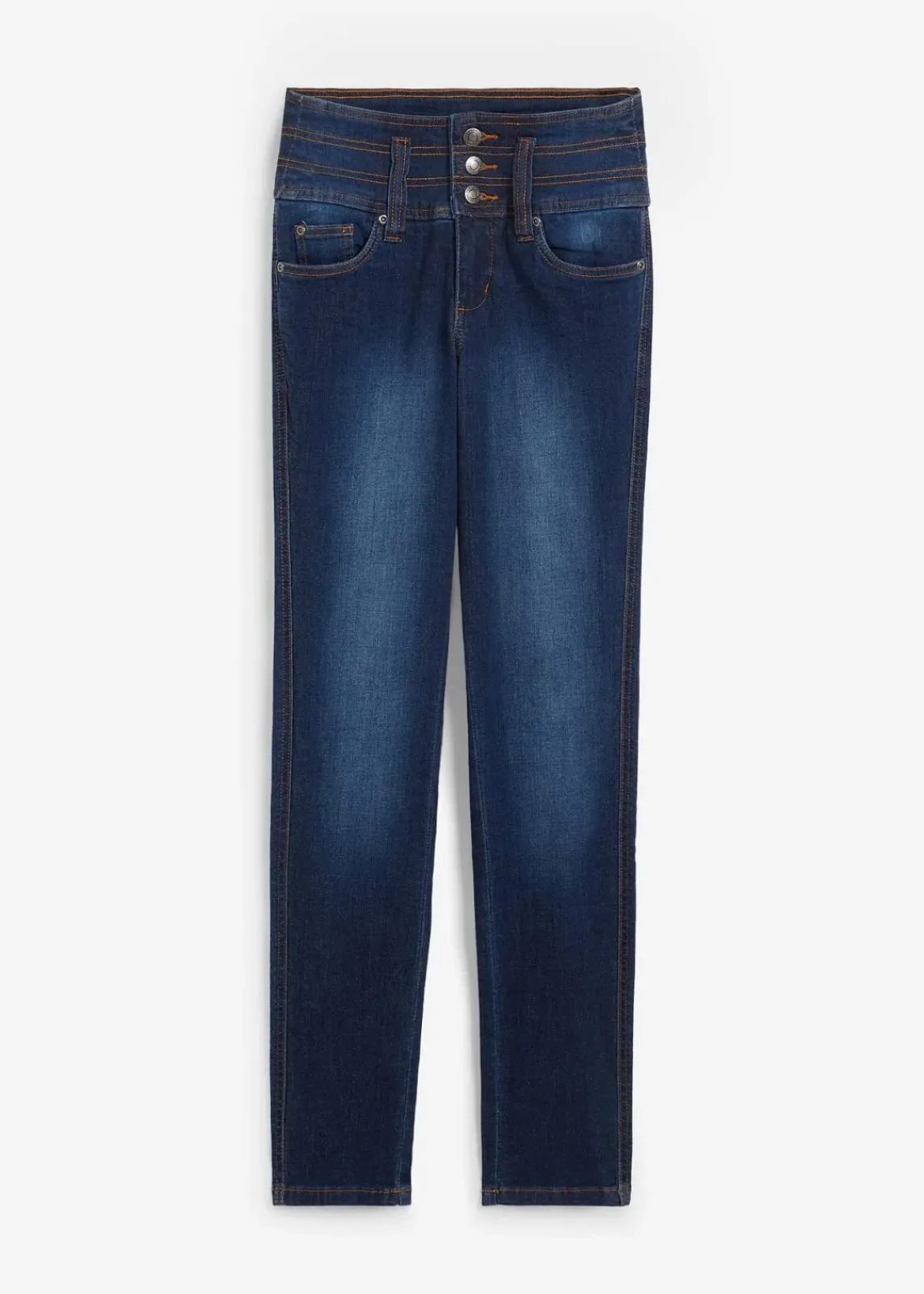 bonprix Bekleidung·Shirts & Tops|Jeans^Slim Jeans High Waist, Shaping dunkelblau used