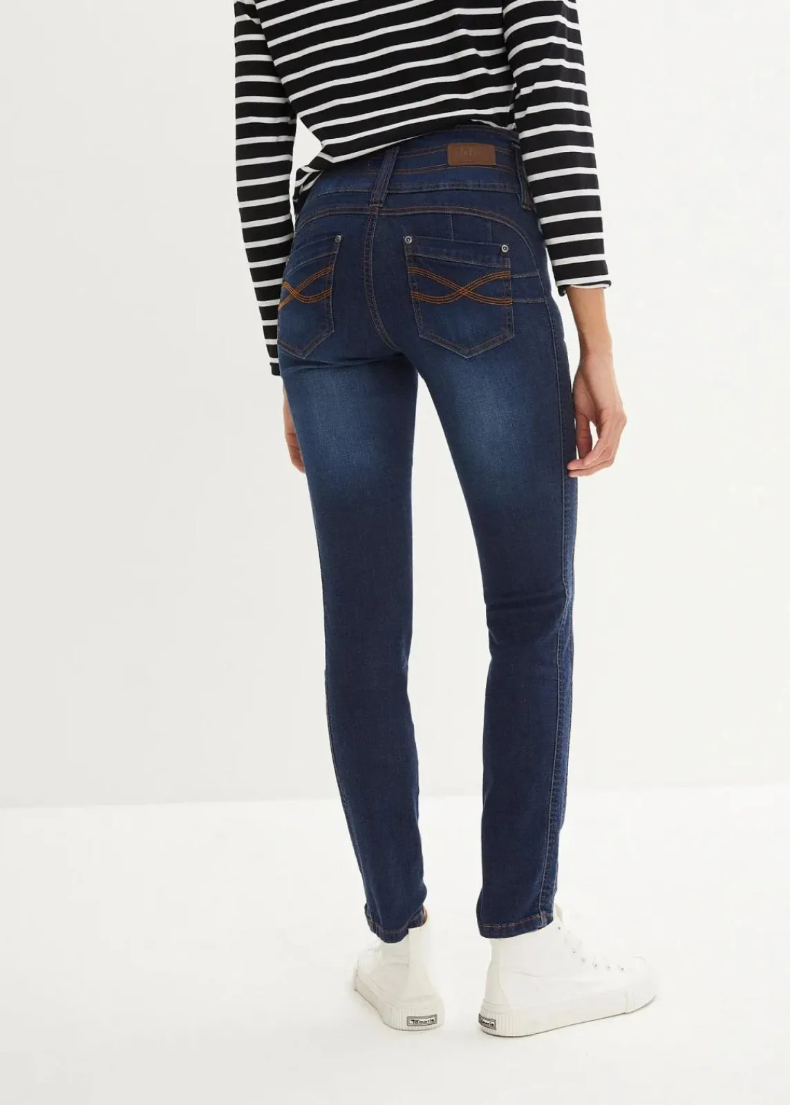 bonprix Bekleidung·Shirts & Tops|Jeans^Slim Jeans High Waist, Shaping dunkelblau used