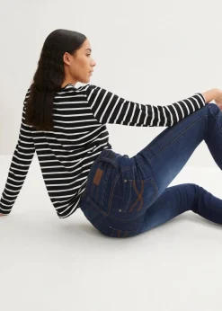 bonprix Bekleidung·Shirts & Tops|Jeans^Slim Jeans High Waist, Shaping dunkelblau used