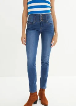 bonprix Jeans|Bekleidung·Shirts & Tops^Slim Jeans High Waist, Shaping blau used