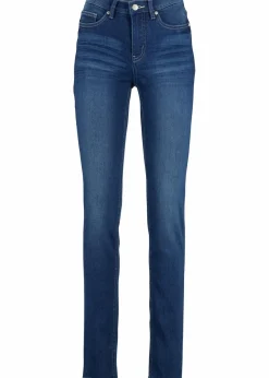 bonprix Kurzgrößen|Bekleidung·Shirts & Tops^Slim Jeans Mid Waist, Stretch blau used