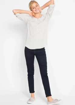 bonprix Bekleidung·Shirts & Tops|Jeans^Slim-Fit-Jeans High Waist, Super Stretch dark denim