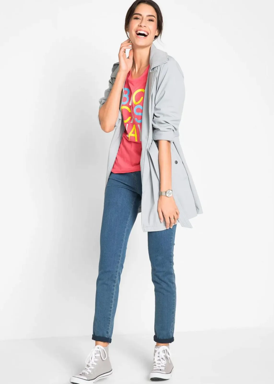 bonprix Jeans|Bekleidung·Shirts & Tops^Slim-Fit-Jeans High Waist, Super Stretch blue stone used