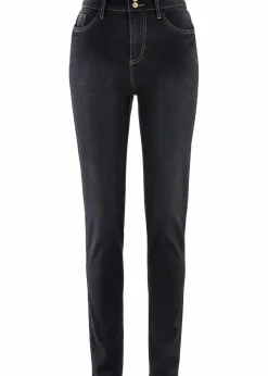 bonprix Jeans|Bekleidung·Shirts & Tops^Slim-Fit-Jeans High Waist, Super Stretch black stone used