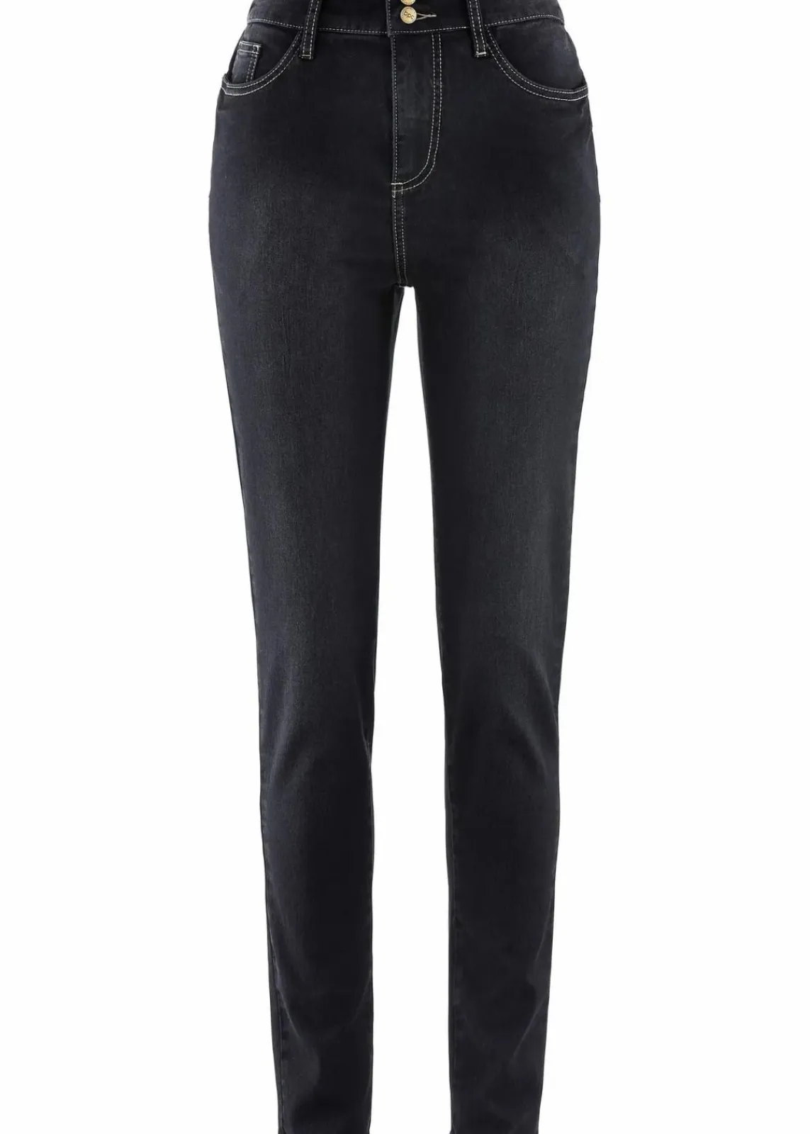 bonprix Jeans|Bekleidung·Shirts & Tops^Slim-Fit-Jeans High Waist, Super Stretch black stone used