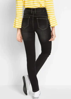 bonprix Jeans|Bekleidung·Shirts & Tops^Slim-Fit-Jeans High Waist, Super Stretch black stone used