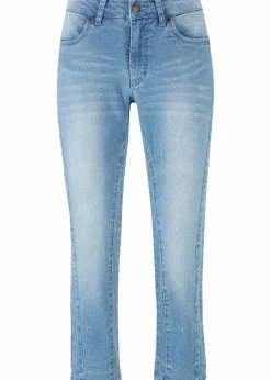 bonprix Bekleidung·Shirts & Tops|Jeans^Slim-Fit-Jeans Mid Waist, cropped hellblau used