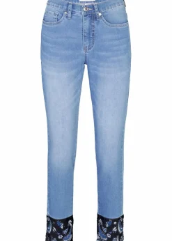 bonprix Jeans^Slim-Fit-Jeans Mid Waist, Stretch blau denim