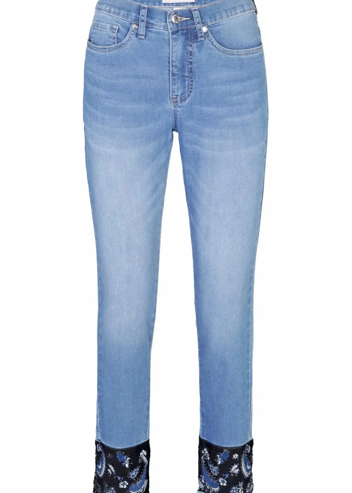 bonprix Jeans^Slim-Fit-Jeans Mid Waist, Stretch blau denim