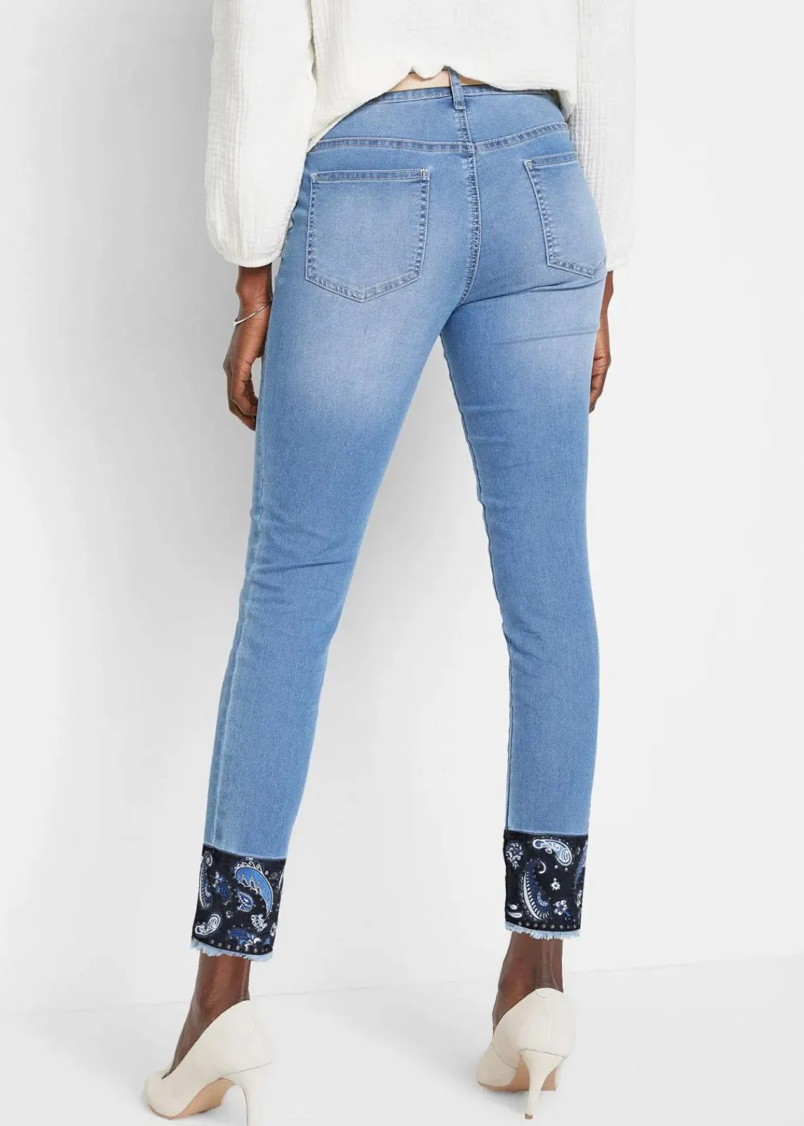 bonprix Jeans^Slim-Fit-Jeans Mid Waist, Stretch blau denim