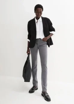bonprix Jeans|Kurzgrößen^Slim-Fit-Jeans Mid Waist, Super Stretch grey denim