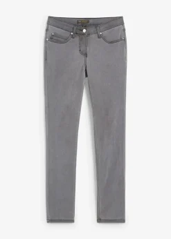 bonprix Jeans|Kurzgrößen^Slim-Fit-Jeans Mid Waist, Super Stretch grey denim