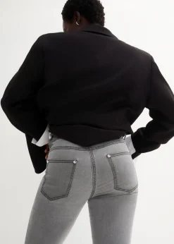 bonprix Jeans|Kurzgrößen^Slim-Fit-Jeans Mid Waist, Super Stretch grey denim