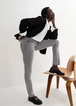 bonprix Jeans|Kurzgrößen^Slim-Fit-Jeans Mid Waist, Super Stretch grey denim