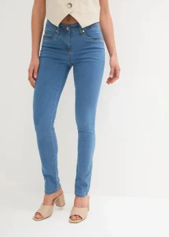 bonprix Jeans|Kurzgrößen^Slim-Fit-Jeans Mid Waist, Super Stretch blue stone