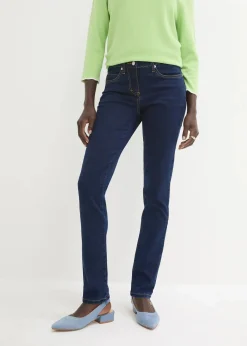 bonprix Jeans|Kurzgrößen^Slim-Fit-Jeans Mid Waist, Super Stretch darkblue stone