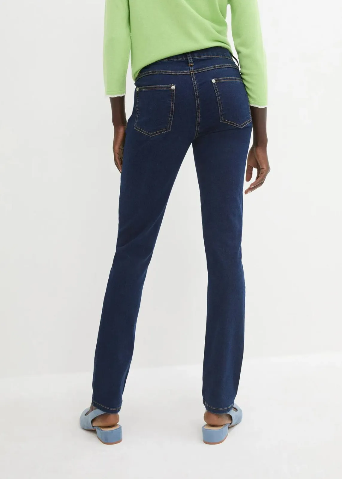 bonprix Jeans|Kurzgrößen^Slim-Fit-Jeans Mid Waist, Super Stretch darkblue stone