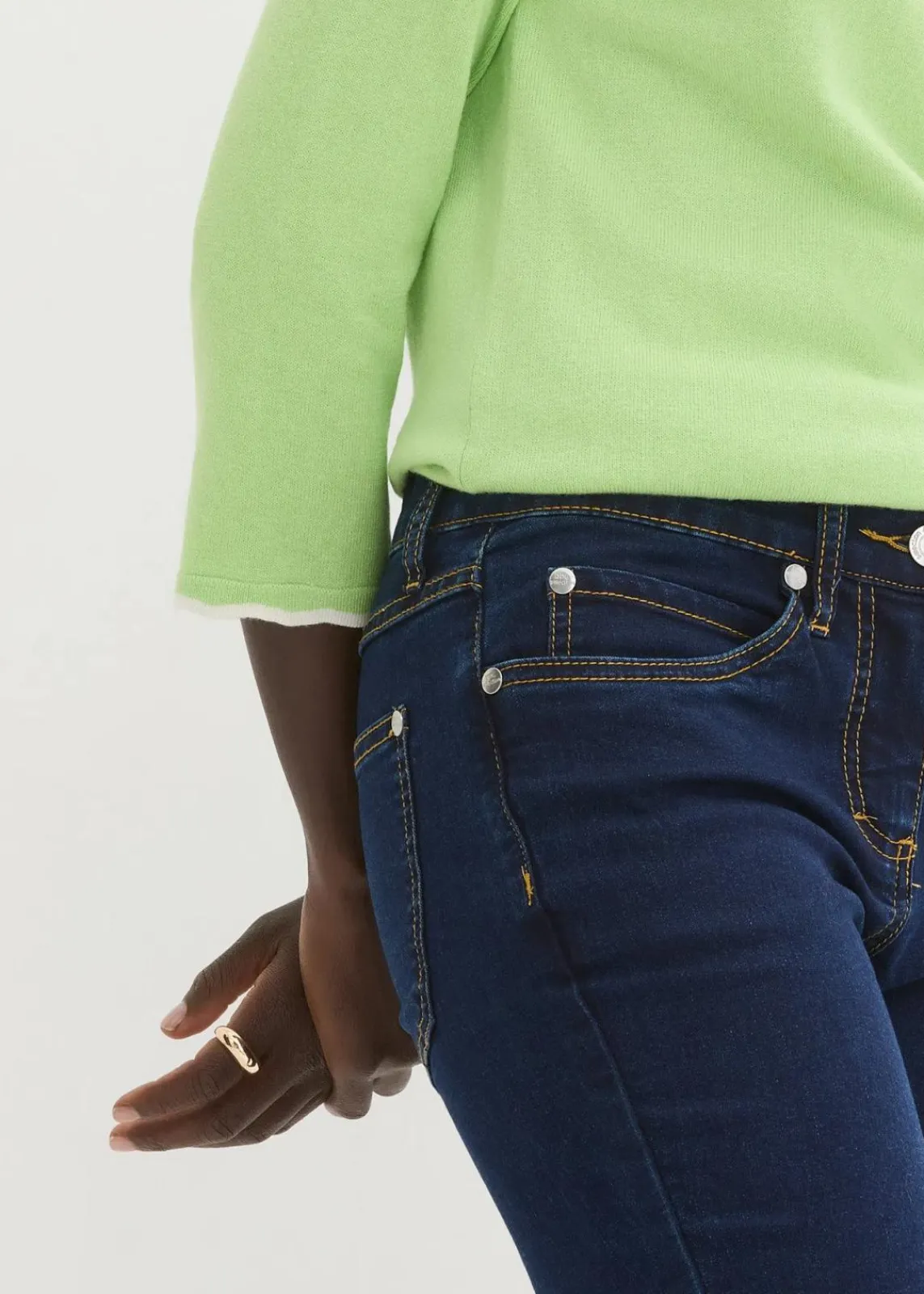 bonprix Jeans|Kurzgrößen^Slim-Fit-Jeans Mid Waist, Super Stretch darkblue stone