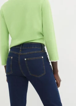 bonprix Jeans|Kurzgrößen^Slim-Fit-Jeans Mid Waist, Super Stretch darkblue stone