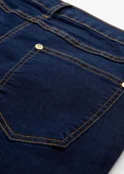 bonprix Jeans|Kurzgrößen^Slim-Fit-Jeans Mid Waist, Super Stretch darkblue stone