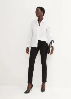 bonprix Kurzgrößen|Bekleidung·Shirts & Tops^Slim-Fit-Jeans Mid Waist, Super Stretch black stone