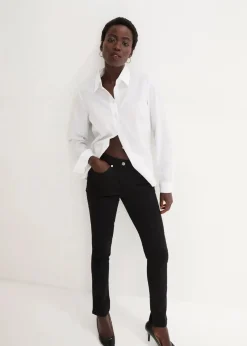 bonprix Kurzgrößen|Bekleidung·Shirts & Tops^Slim-Fit-Jeans Mid Waist, Super Stretch black stone