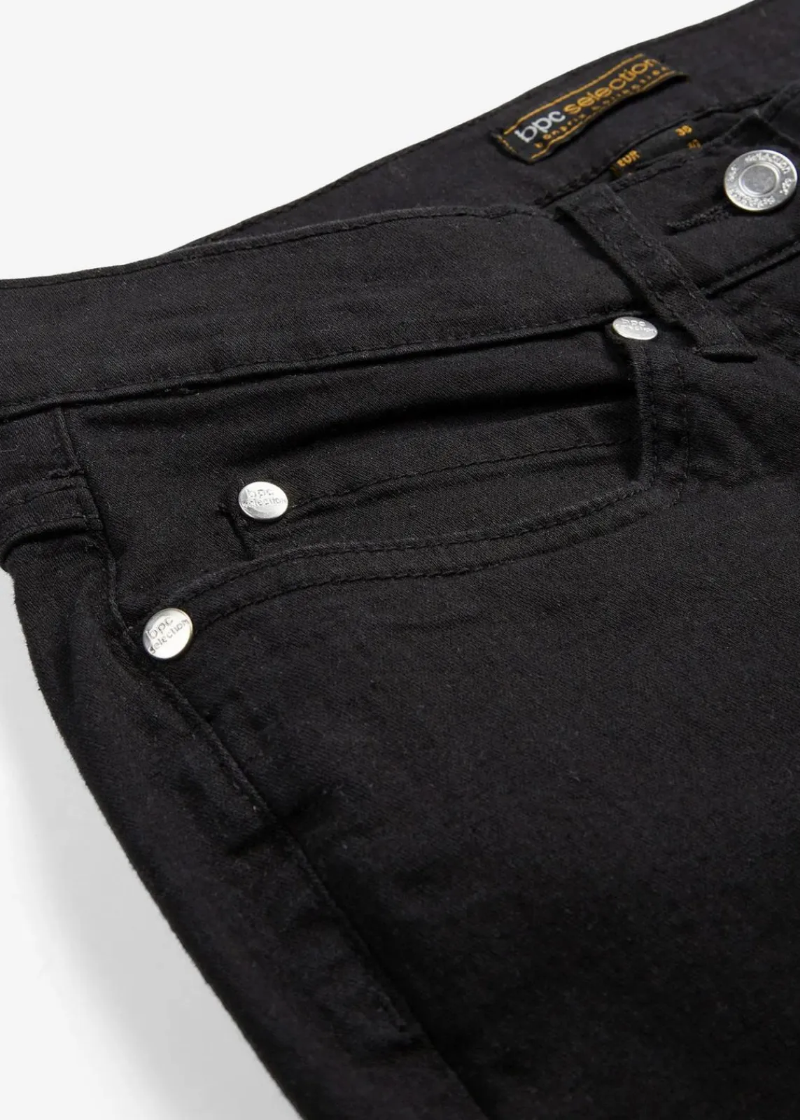 bonprix Jeans|Kurzgrößen^Slim-Fit-Jeans Mid Waist, Super Stretch black stone