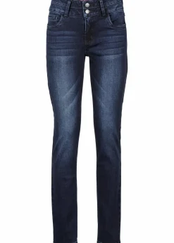 bonprix Bekleidung·Shirts & Tops|Jeans^Slim-Jeans High Waist, Shaping-Ultra-Soft dunkelblau used
