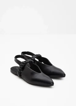 bonprix Sommerschuhe^Sling-Ballerinas mit Raffung schwarz