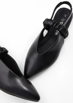 bonprix Sommerschuhe^Sling-Ballerinas mit Raffung schwarz