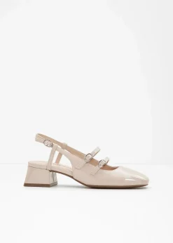 bonprix Pumps^Slingpumps in Lack-Optik softbeige