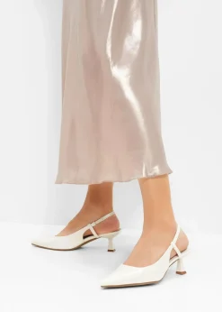 bonprix Pumps^Slingpumps in Lack-Optik wollweiß
