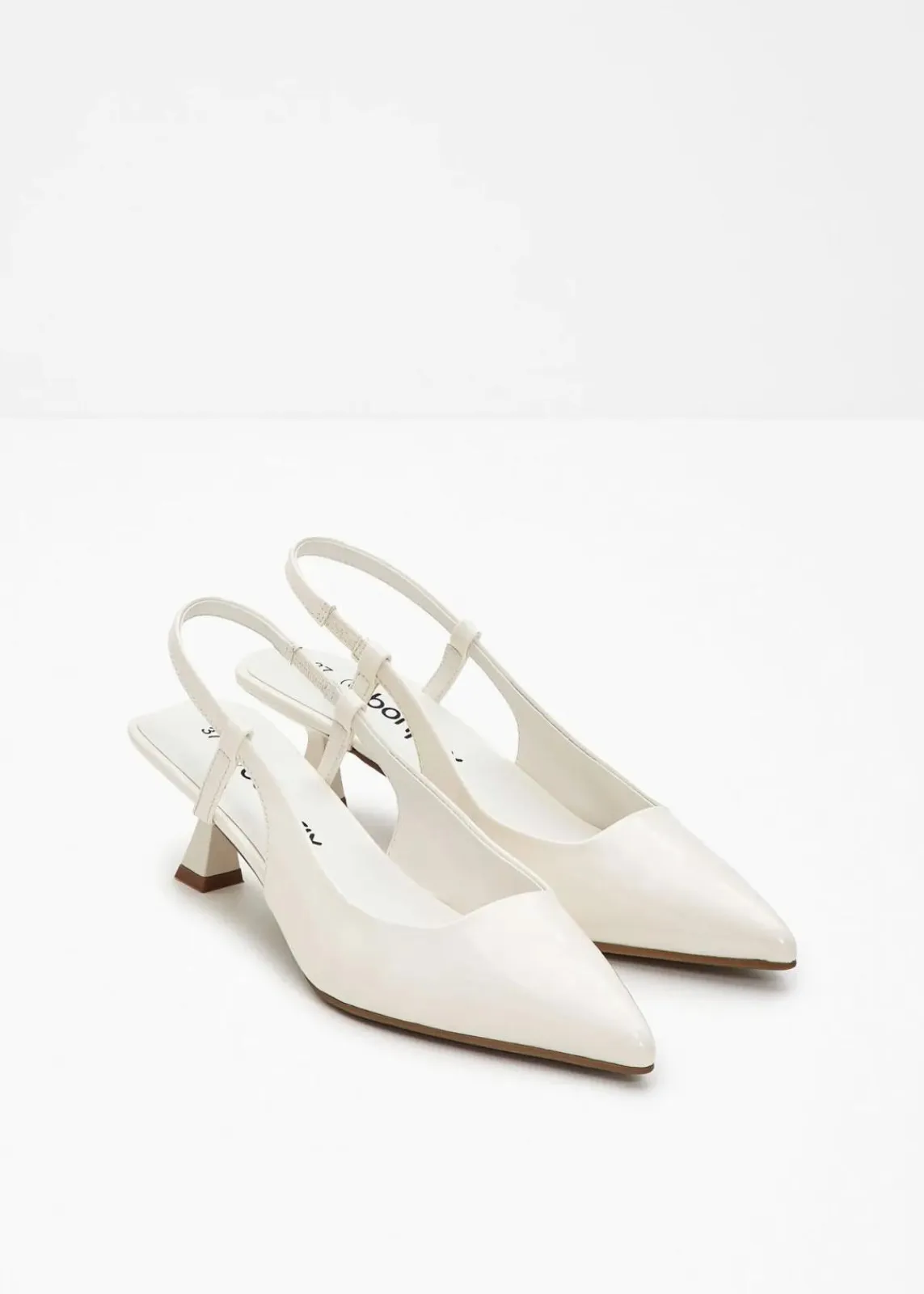 bonprix Pumps^Slingpumps in Lack-Optik wollweiß